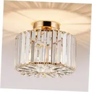 10.6 Inch Gold Chandelier Flush Mount Ceiling Light Mini Small Crystal