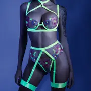 Fantasy Lingerie Glow In A Trance Bra, Garter & Panty Set