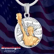 New Statue of Liberty America Cremation Urn Keepsake Ashes Memorial Necklace