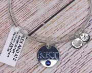 NEW Alex and Ani Sorority Color Infusion Kappa Kappa Gamma II Silver Bracelet