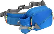 Waist Bag Hiking Bumbag Running Fanny Pack with Bottle Holder Waterproof Waist Packs Adjustable Dog Walking Bag for Men Women Blue