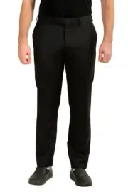 Christian Dior Men's Black 100% Wool Flat Front Dress Pants US 34 IT 50