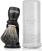 Anbbas Shaving Brush and Holder with Travel Case, Synthetic Badger Hair Ebony Handle Brush,3in1 Kit for Men