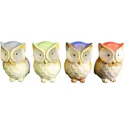 LVD Ceramic Owls Colour Assorted Decorative Sculpture Home/Lounge Table Decor