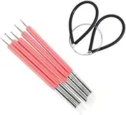 5Pcs Two-Way Pottery Clay Sculpting Stylus Pen and Mud Cutting Wire, Silicone Shapers Dotting Tool and Clay Steel Wire Line