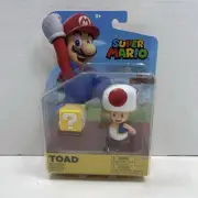 Nintendo Super Mario TOAD 4" Figure w/ Question ? Block - Jakks Pacific
