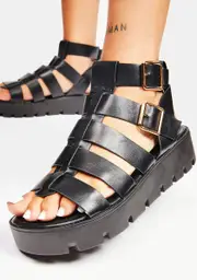 Ready For The Chase Platform Sandals