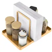 Gold Napkin Holder, Metal Napkin Holder for Table, Napkin Holder with Salt an...