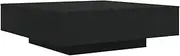 vidaXL Black Coffee Table with Adjustable LED Lights - Versatile Engineered Wood Side Table for Living Room or Office