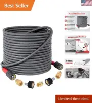 Durable Kink Resistant Pressure Washer Hose - 50FT Heavy Duty for Gas & Electric