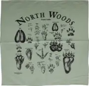 North Woods Field Guides Animal Track Of NorthAmerica Cotton TRACK-BANDANA-GREEN