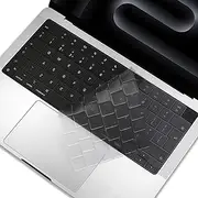 Keyboard Cover Skin for 2024 MacBook 14" 16" M4 Pro/Max Chip Model A3112 A3185 A3401 A3186 A3403 UK/EU Layout TPU Protector Accessories﻿ (Transparent)