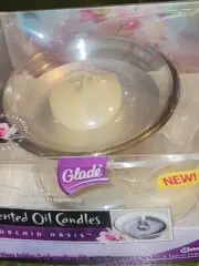 Glade Scented Oil Candles Orchid Oasis 2 Oil Candle Refills & Glass Holder Kit
