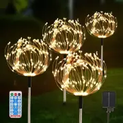 Solar Garden Lights Outdoor 4 Pack 480 LED Firework Landscape Path Powered