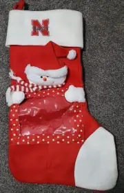 28' Nebraska Husker Plush Snowman Christmas stocking