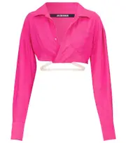 [Jacquemus] Jacquemus La Chemise Laurier cropped shirt UK 6 pink