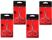 Revlon Slant Tip Scissor Handle Tweezers, Stainless Steel - 4 Pack