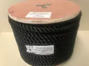 BLACK POLYESTER ROPE 16mm x 100m 3 STRAND MOORING ANCHOR BOATING MARINE LUXURY