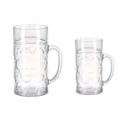 Plastic Beer Mug with Handle Unbreakable Drinking Glasses Water Tumblers for Bar