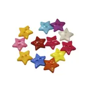 50x Star Shape Buttons 12mm Sewing 2-Hole Plastic 2 Holes Mixed