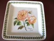 Portmeirion Botanic Garden square 10.5 square plate Botanic Roses. Tamora Peach’