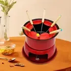 Cast Iron Fondue Pot Set Stable Multipurpoise Cheese Fondue Set Lightweight