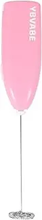 YBVABE Milk Frother Handheld | Matcha Whisk with High Powered Improved Motor | Coffee Stirrer for Milk Froth | Mini Whisk Electric Chocolate Shaker | Drink Mixer for Cappuccino, Frother Maker (Pink)