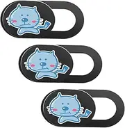 QUMIIRITY 3PCS Cat Pattern Webcam Cover Slide Peeping Camera Protection for Laptop Tablet Cute for Enhanced Security Fun Decor