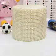 9M ROLL IVORY 3MM ACRYLIC PEARL BEAD FLAT BACK MESH TRIM 24 ROW RIBBON DIY CRAFT