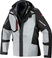 Spidi Mission-T H2Out Step-InArmor Motorcycle Textile Jacket, black-grey, Size S for Men Black Grey