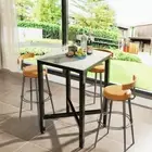 105cm Upscale Bar Table Glossy Marble Breakfast Table Kitchen Restaurant Nook