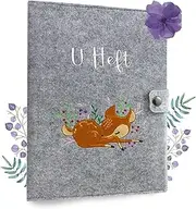 Cozy Racoon Examination Book and Vaccination Certificate Cover Made of Felt, 3-Piece Set, High-Quality Cover for Examination Book, Vaccination Certificate and Insurance Card for Your Child, Fawn,