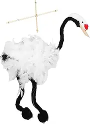CIYODO Crane Puppet Toy Interactive Yarn Marionette Soft Pull String Puppet for Boys and Toy