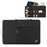 Alpha Nylon Double Layer Travel Carrying Storage Bag Sleeve Case for 14 Inch Laptop Black