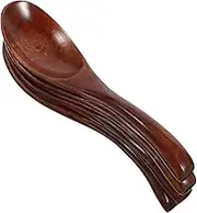 NOLITOY 4pcs Wooden Spoon Reusable Honey Soup Spoons for Cooking Salad and Serving Hand Polished Natural Utensils for Kitchen Use