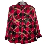 Wonder Nation Boys Flannel Shirt Homemade Distressing Size XL Husky