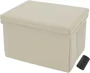 X AUTOHAUX Car Trash Can 1 Pc Garbage Bag Middle Seat Faux Leather Trash Bin Beige 1 Pcs (L)