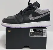 Nike Air Jordan 1 Low SE GS Womens Plaid Black Lilac DH0570-015 SIZE 5Y
