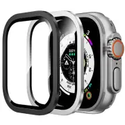 2PCS Tempered Glass Screen Protector Titanium Alloy Frame for Apple Watch Ultra2