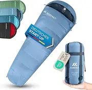 NORDMUT® Summer Sleeping Bag Ultralight with Small Pack Size [850 g] Comfortable Summer Sleeping Bag Couplable Mummy Sleeping Bag Waterproof [100 GSM] Ideal for Outdoor and Camping