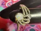 Genuine White Fire Opal .925 Silver Ring 6