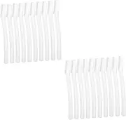 minkissy 2sets Eyebrow Trimmer Set Face Razors for Women Nose Hair Trimmer Men Eye Brow Razors for Women Nose Trimmer Facial Hair Clippers Eyeliner Eyebrow Razors for Women Gel White 10pcs*2
