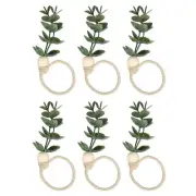 6Pcs Napkin Rings, Rustic Farmhouse Table Napkin Holders for Decoration, 119 mm