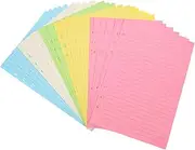 SEWACC 50 Sheets Mini Binder Line Paper Loose Leaf Paper for Notebook Refill A5 Size Smooth Surface