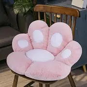 Reversible Armchair Seat Cushion Soft Cozy Bear Paw Shaped Chair Cushion Plush Comfort Seat Pad Office Cozy Warm Seat Pillow Relieves Back Coccyx Sciatica Tailbone Pain Relief (Paw-shaped, Pink)