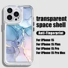 For iPhone 15 14 Pro Max 12 13 Mini 11 XR 8 7 ShockProof Clear Marble Case Cover