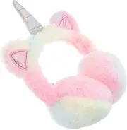 [FOMIYES] Warm Earmuffs for Women Plush Unicorn Ear Warmers Cute Fuzzy Ear Muff for Winter Outdoor Activities Comfortable and Lightweight for Skiing and Hiking