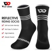 WEST BIKING Cycling Socks Breathable Compression Sports Football Socks Black