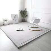 Toddly CushyCrawl Baby Play Mat – 2 or 3CM Thick Memory Foam Floor Mat for Crawling, Tummy Time, Kids & Toddlers | Non-Slip, Foldable, Easy to Clean | Nursery, Bedroom & Playroom Rug (Pebble Grey, 120 x 200 x 2 CM)