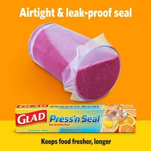 美國 Glad Press’n Seal 強力保鮮膜 神奇密封保鮮膜 防漏 密封 保存期限2024